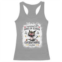 I Survived 67 Days of School Racerback Tank Top Funny Teacher Black Cat Chaos Everything Is Fine - Wonder Print Shop