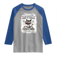 I Survived 67 Days of School Raglan Shirt Funny Teacher Black Cat Chaos Everything Is Fine - Wonder Print Shop