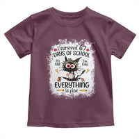 I Survived 67 Days of School Toddler T Shirt Funny Teacher Black Cat Chaos Everything Is Fine - Wonder Print Shop