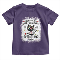 I Survived 67 Days of School Toddler T Shirt Funny Teacher Black Cat Chaos Everything Is Fine - Wonder Print Shop
