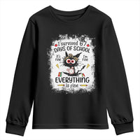 I Survived 67 Days of School Youth Sweatshirt Funny Teacher Black Cat Chaos Everything Is Fine - Wonder Print Shop