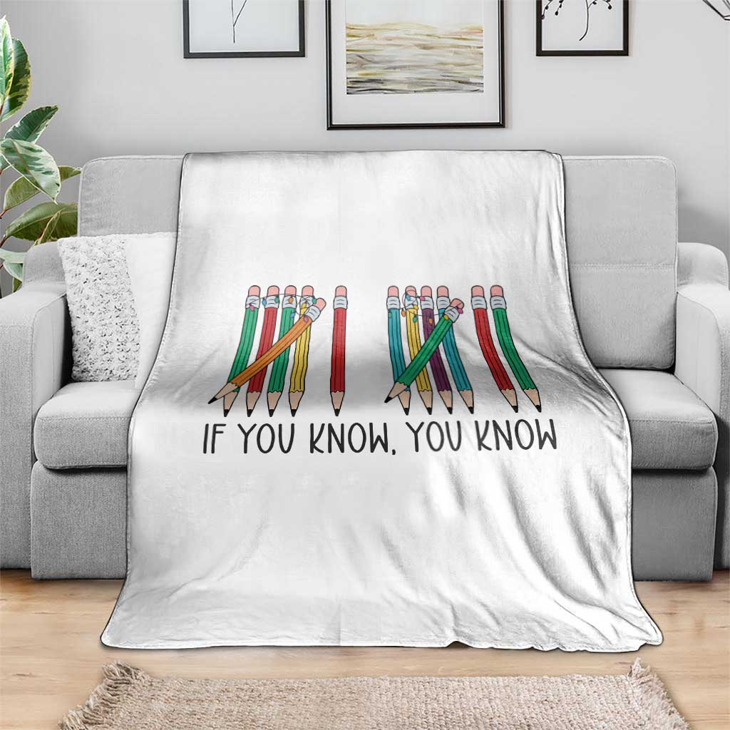 Funny 6 7 Pencil Humor Throw Blanket If You Know You Know Six Seven Joke - Wonder Print Shop