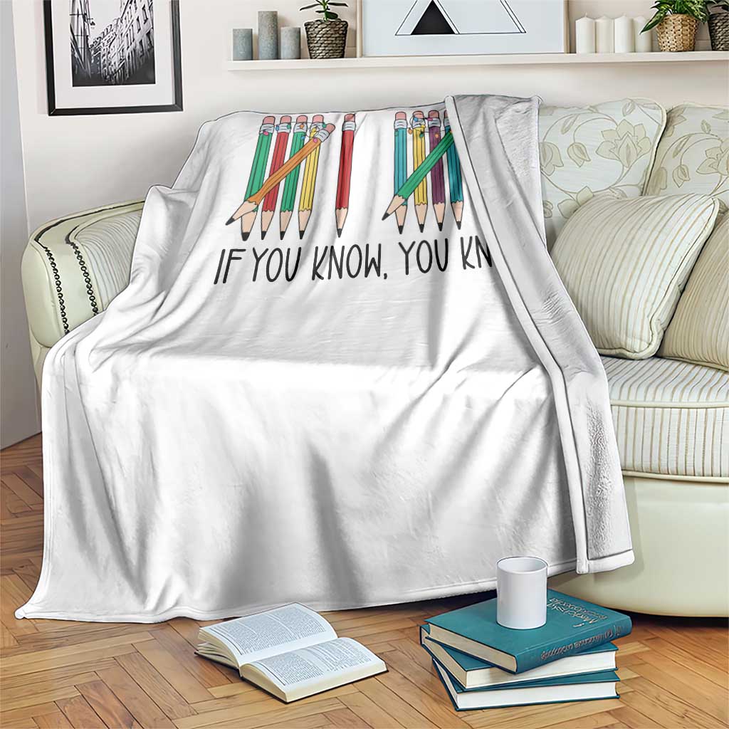 Funny 6 7 Pencil Humor Throw Blanket If You Know You Know Six Seven Joke - Wonder Print Shop