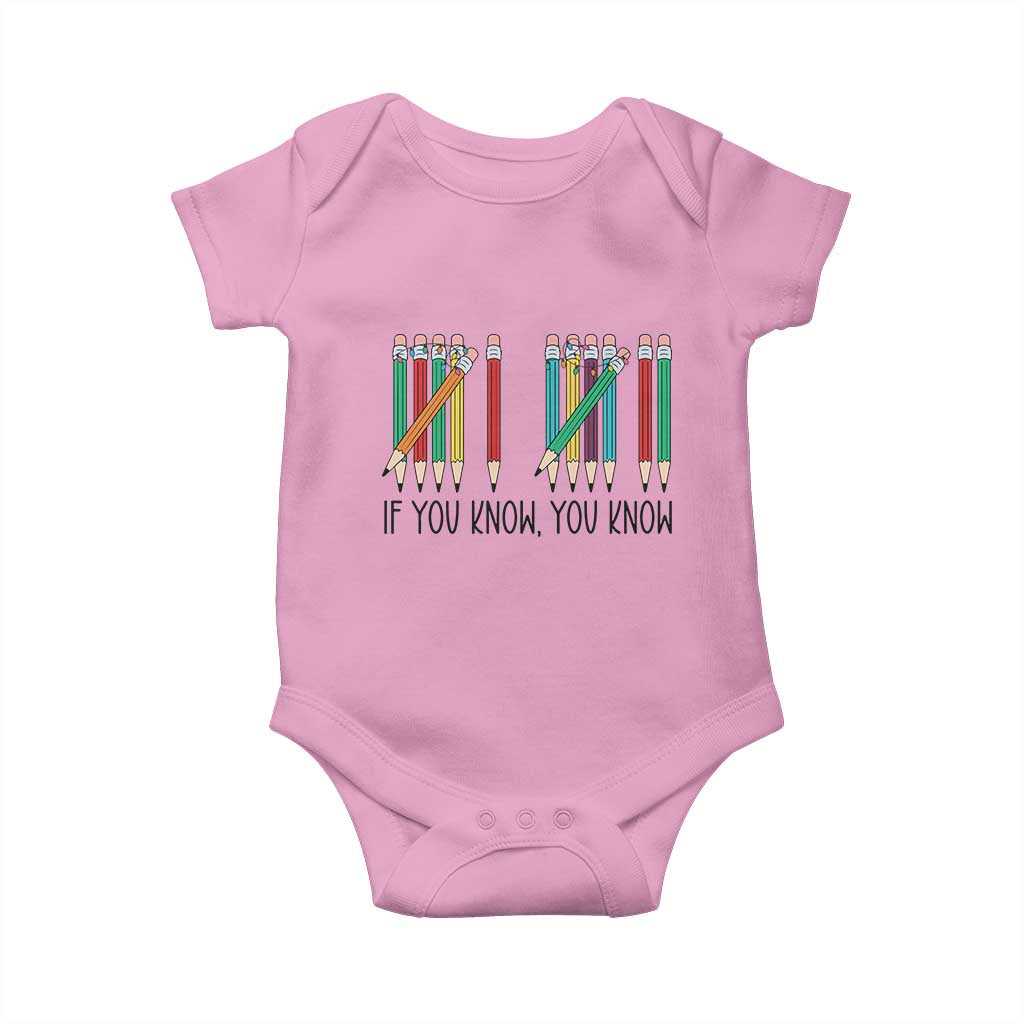Funny 6 7 Pencil Humor Baby Onesie If You Know You Know Six Seven Joke - Wonder Print Shop