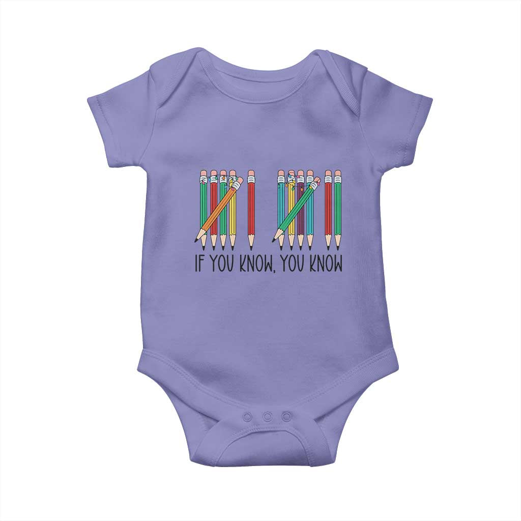 Funny 6 7 Pencil Humor Baby Onesie If You Know You Know Six Seven Joke - Wonder Print Shop