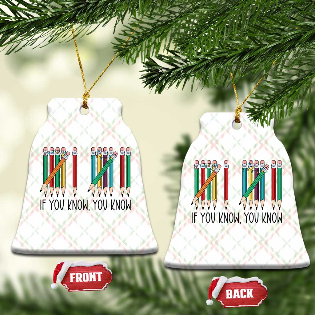 Funny 6 7 Pencil Humor Ceramic Ornament If You Know You Know Six Seven Joke - Wonder Print Shop