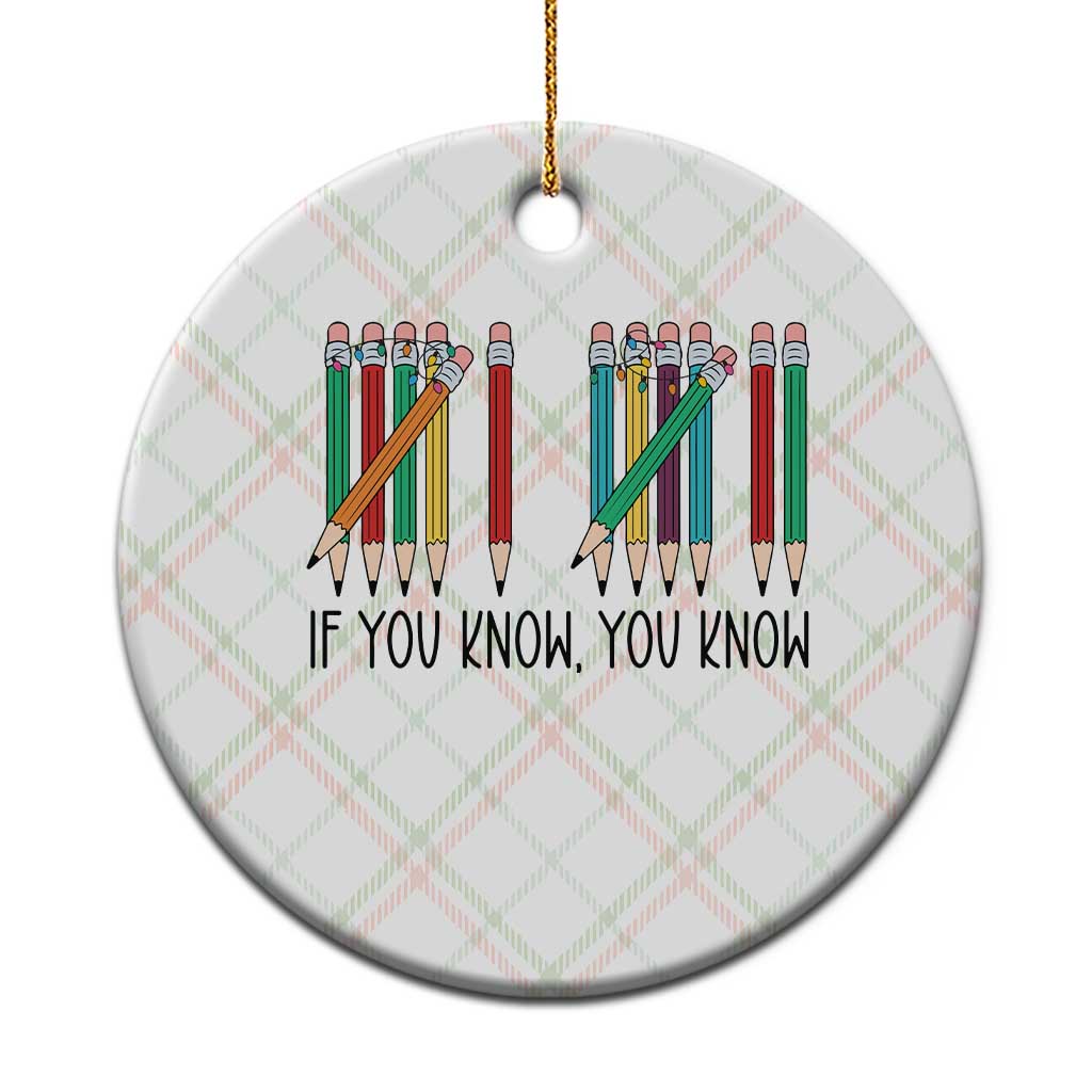Funny 6 7 Pencil Humor Ceramic Ornament If You Know You Know Six Seven Joke - Wonder Print Shop
