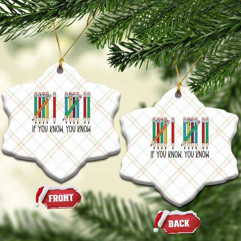 Funny 6 7 Pencil Humor Ceramic Ornament If You Know You Know Six Seven Joke - Wonder Print Shop