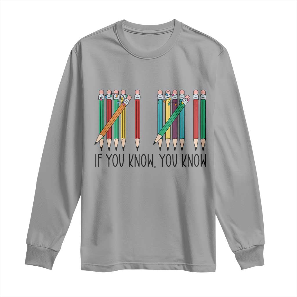 Funny 6 7 Pencil Humor Long Sleeve Shirt If You Know You Know Six Seven Joke - Wonder Print Shop