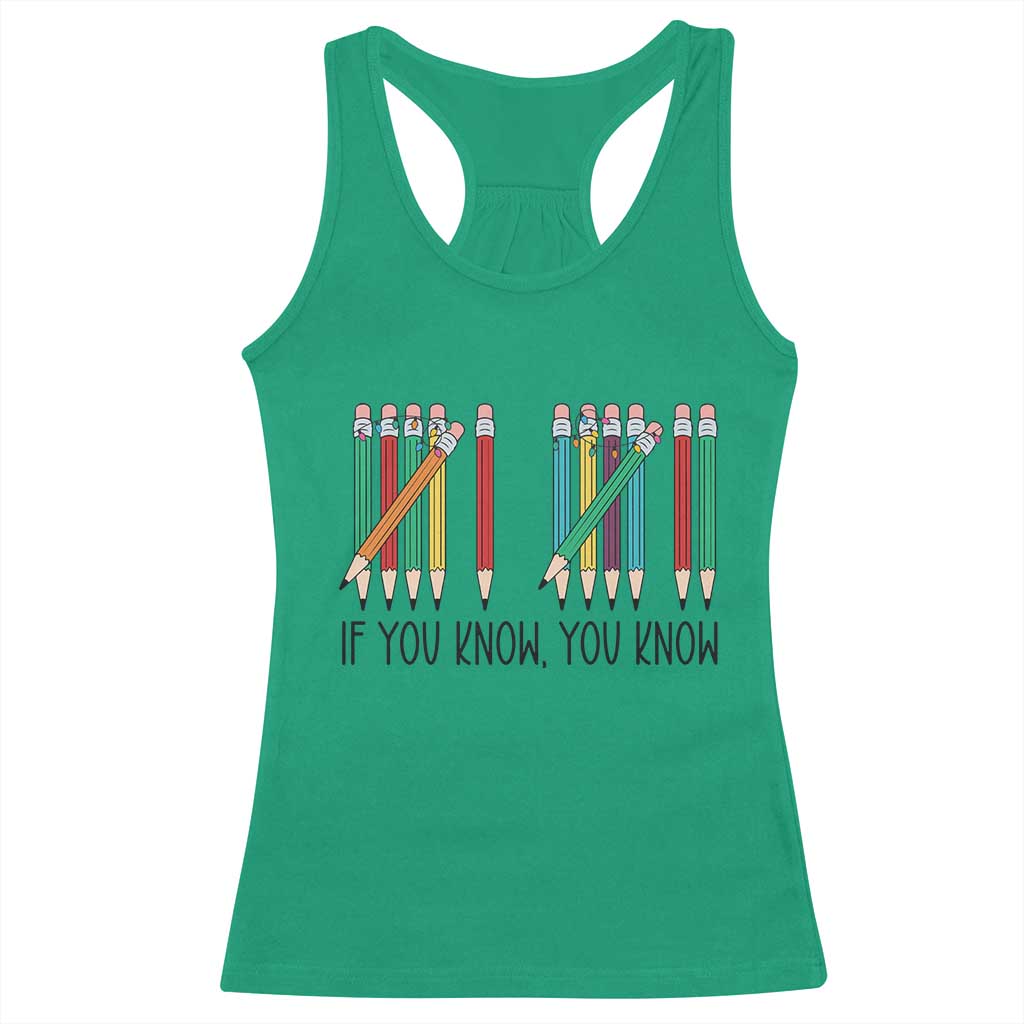Funny 6 7 Pencil Humor Racerback Tank Top If You Know You Know Six Seven Joke - Wonder Print Shop