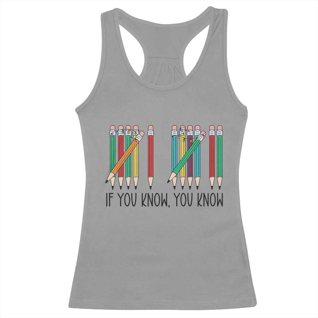 Funny 6 7 Pencil Humor Racerback Tank Top If You Know You Know Six Seven Joke - Wonder Print Shop