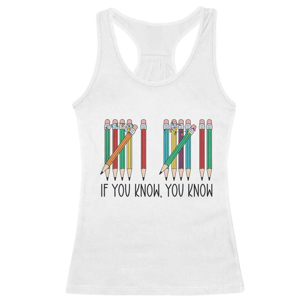 Funny 6 7 Pencil Humor Racerback Tank Top If You Know You Know Six Seven Joke - Wonder Print Shop