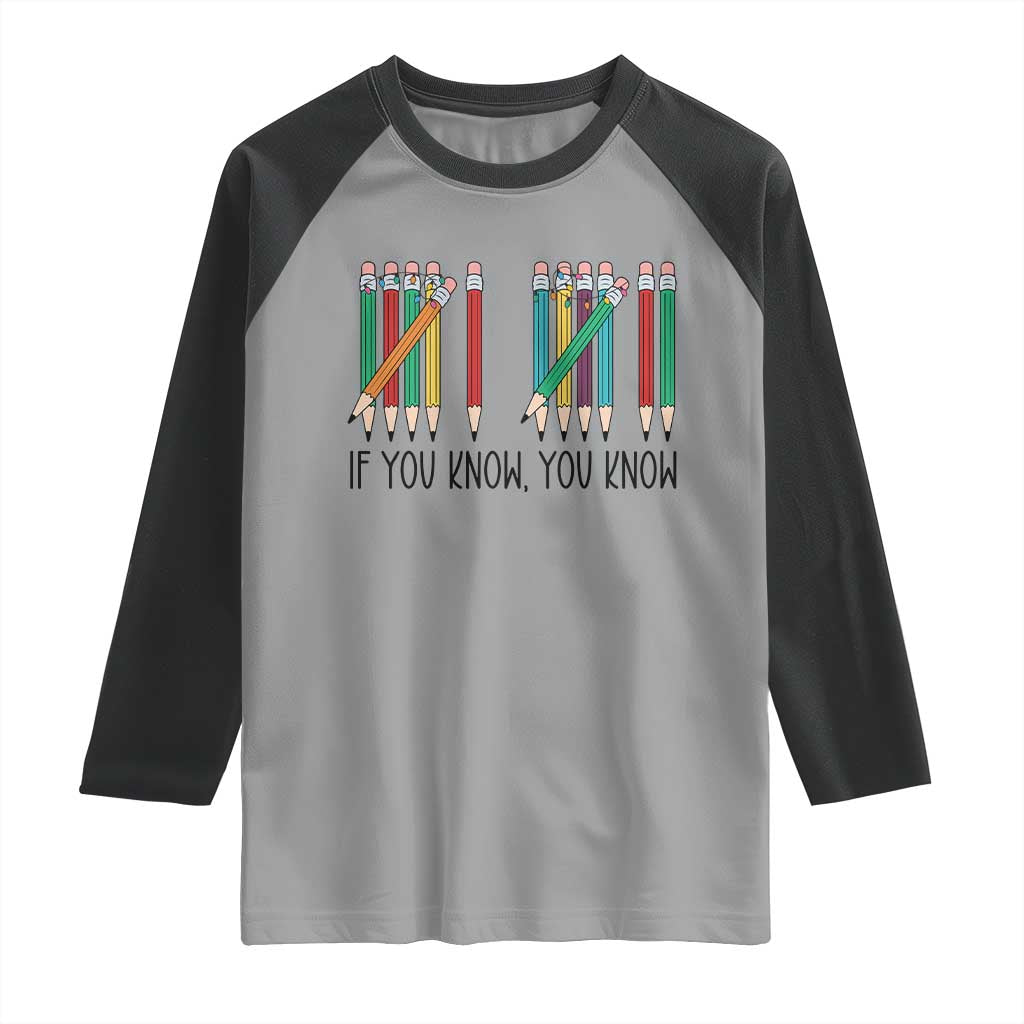 Funny 6 7 Pencil Humor Raglan Shirt If You Know You Know Six Seven Joke - Wonder Print Shop
