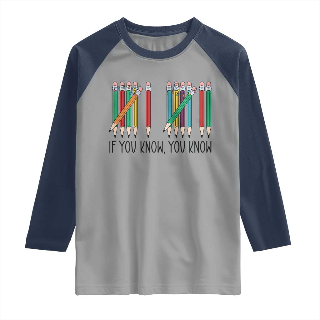 Funny 6 7 Pencil Humor Raglan Shirt If You Know You Know Six Seven Joke - Wonder Print Shop