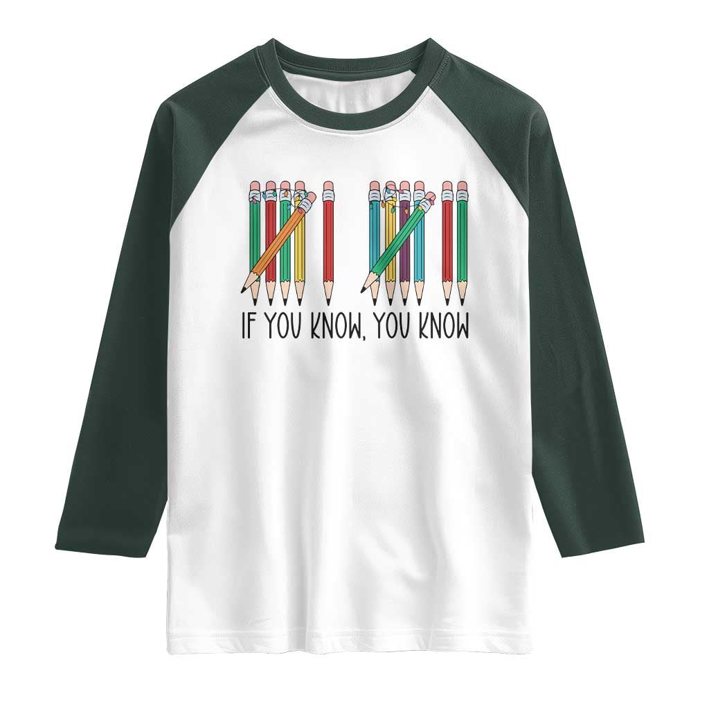 Funny 6 7 Pencil Humor Raglan Shirt If You Know You Know Six Seven Joke - Wonder Print Shop
