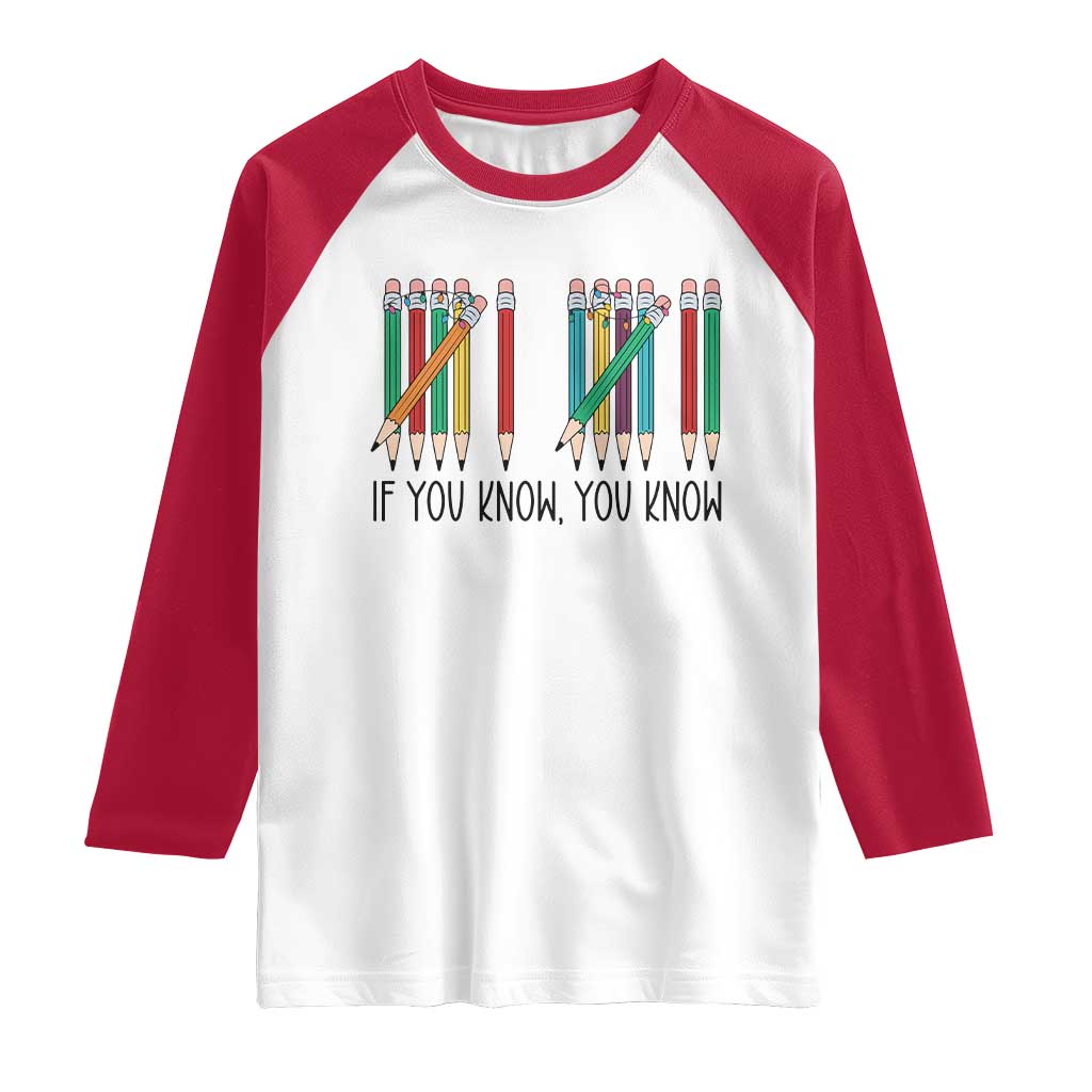 Funny 6 7 Pencil Humor Raglan Shirt If You Know You Know Six Seven Joke - Wonder Print Shop