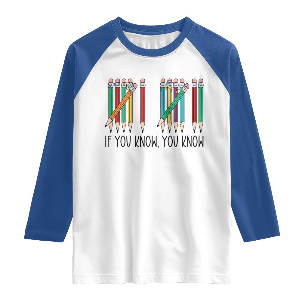 Funny 6 7 Pencil Humor Raglan Shirt If You Know You Know Six Seven Joke - Wonder Print Shop