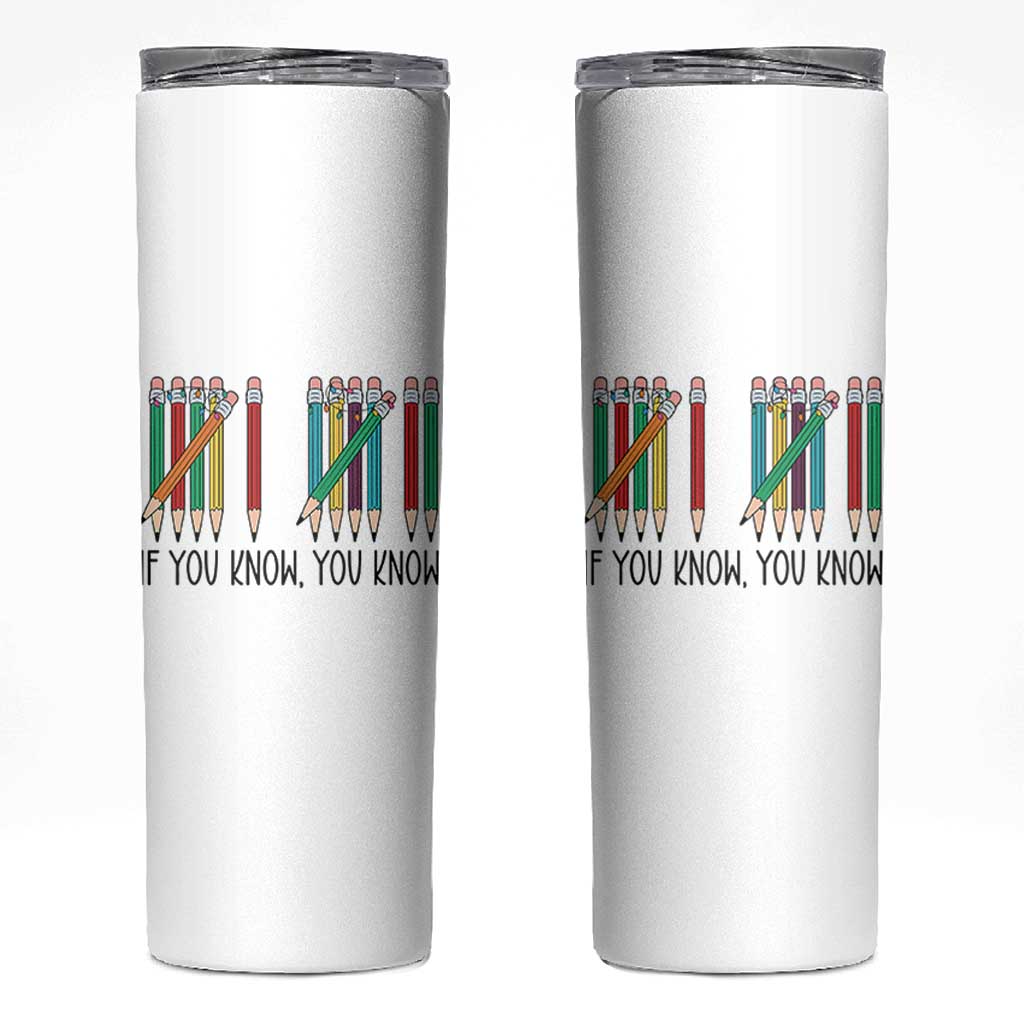 Funny 6 7 Pencil Humor Skinny Tumbler If You Know You Know Six Seven Joke - Wonder Print Shop