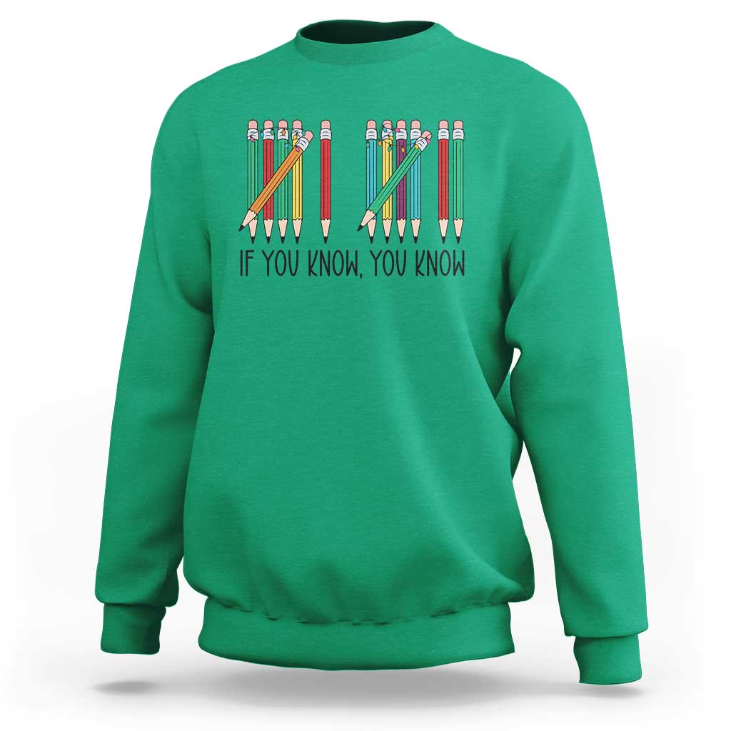Funny 6 7 Pencil Humor Sweatshirt If You Know You Know Six Seven Joke - Wonder Print Shop