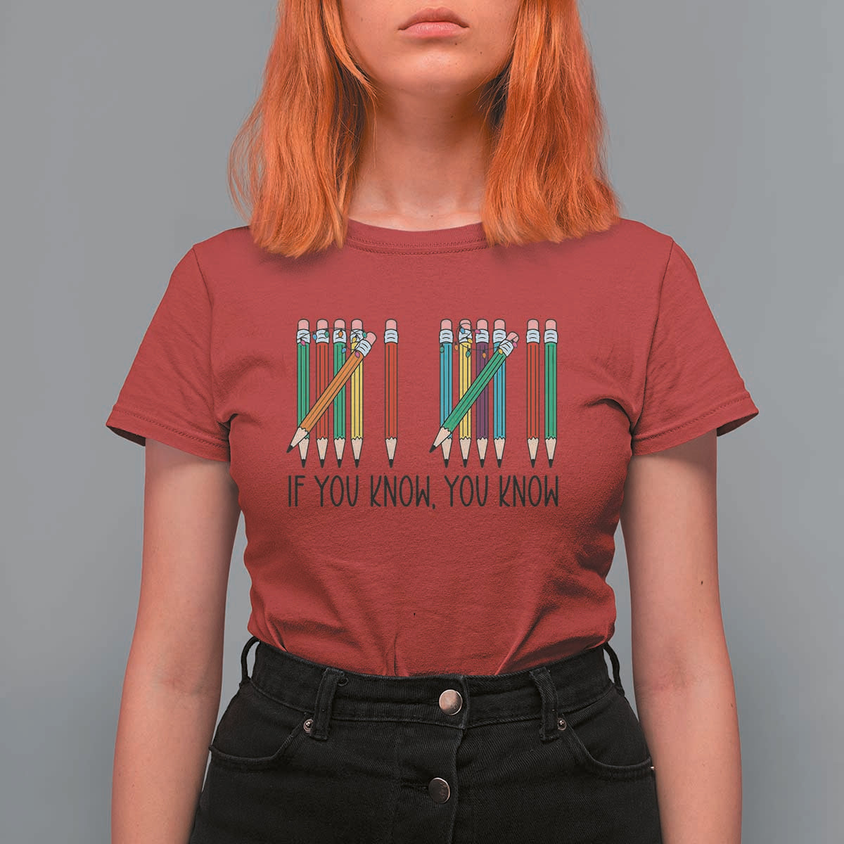 Funny 6 7 Pencil Humor T Shirt For Women If You Know You Know Six Seven Joke - Wonder Print Shop