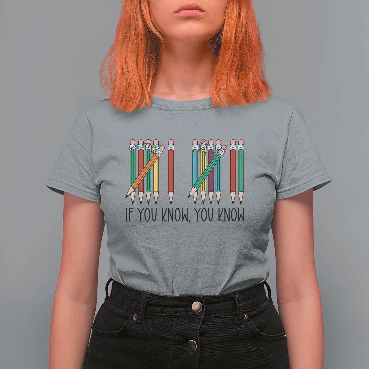 Funny 6 7 Pencil Humor T Shirt For Women If You Know You Know Six Seven Joke - Wonder Print Shop