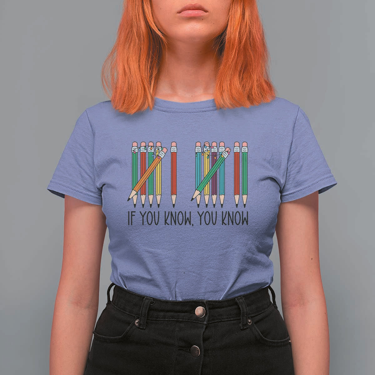 Funny 6 7 Pencil Humor T Shirt For Women If You Know You Know Six Seven Joke - Wonder Print Shop