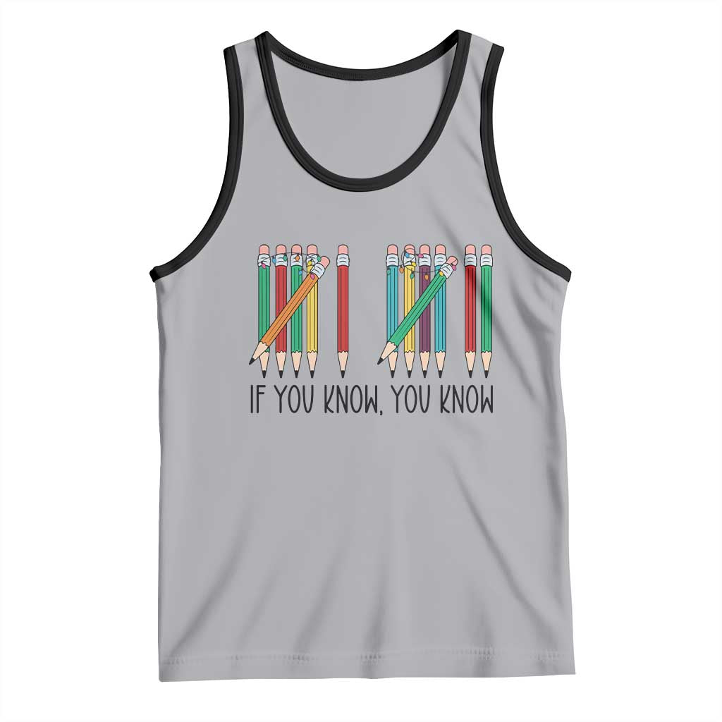 Funny 6 7 Pencil Humor Tank Top If You Know You Know Six Seven Joke - Wonder Print Shop