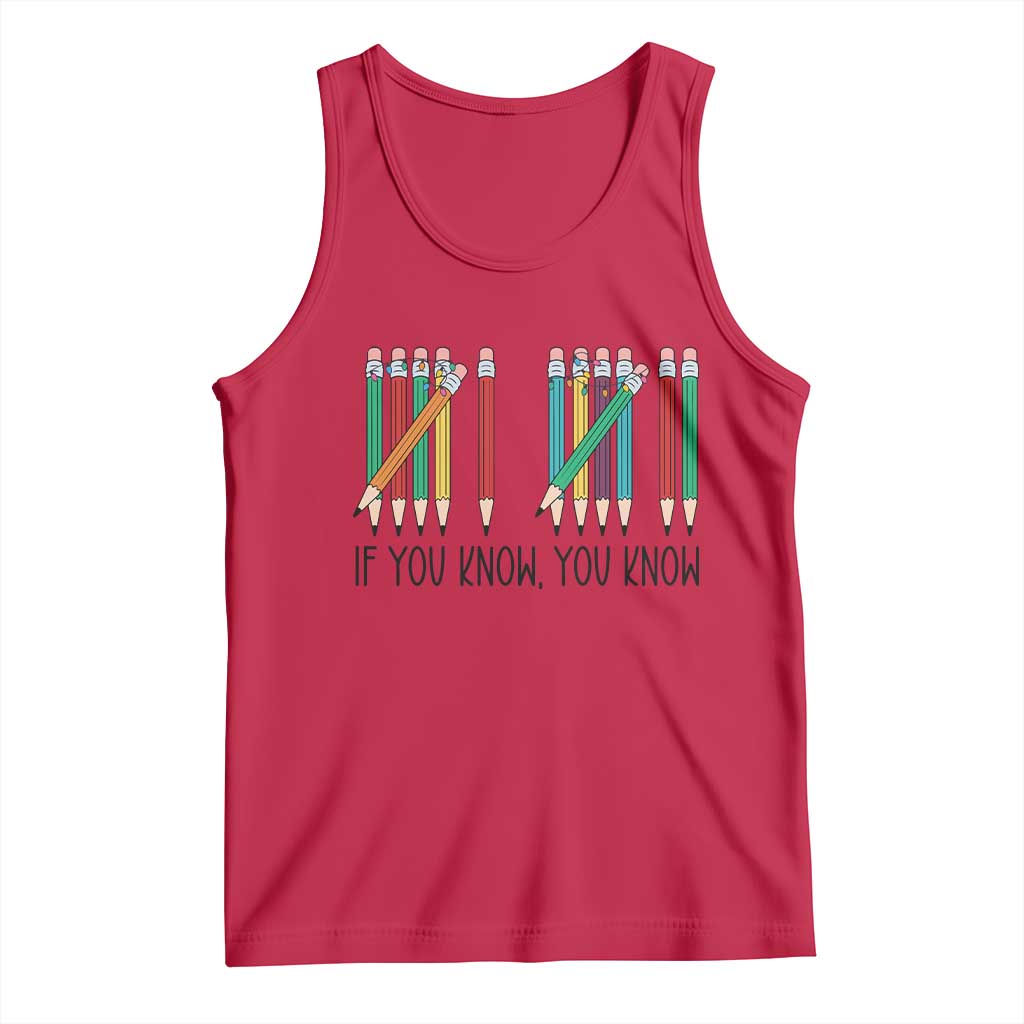 Funny 6 7 Pencil Humor Tank Top If You Know You Know Six Seven Joke - Wonder Print Shop