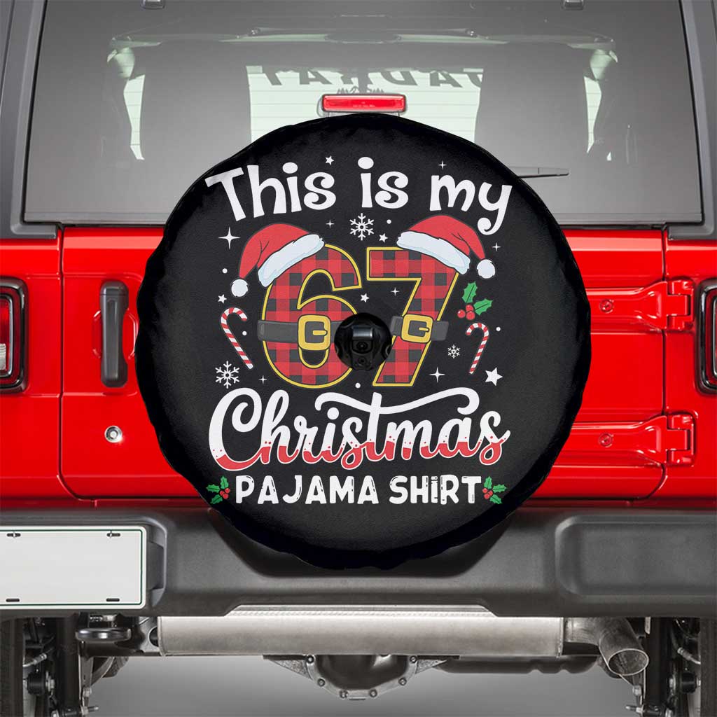 This Is My 67 Christmas Pajama Spare Tire Cover Funny Six Seven Buffalo Plaid Sleep Shirt Hot Xmas - Wonder Print Shop