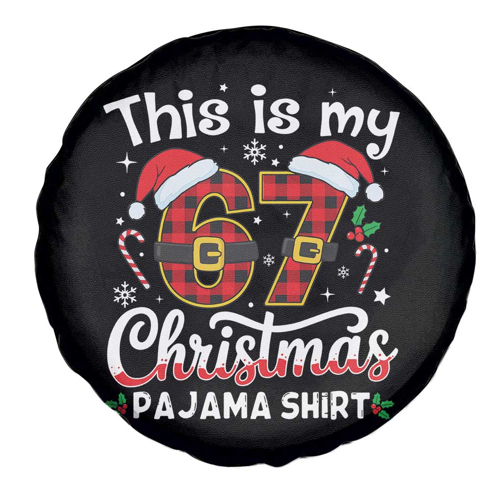 This Is My 67 Christmas Pajama Spare Tire Cover Funny Six Seven Buffalo Plaid Sleep Shirt Hot Xmas - Wonder Print Shop