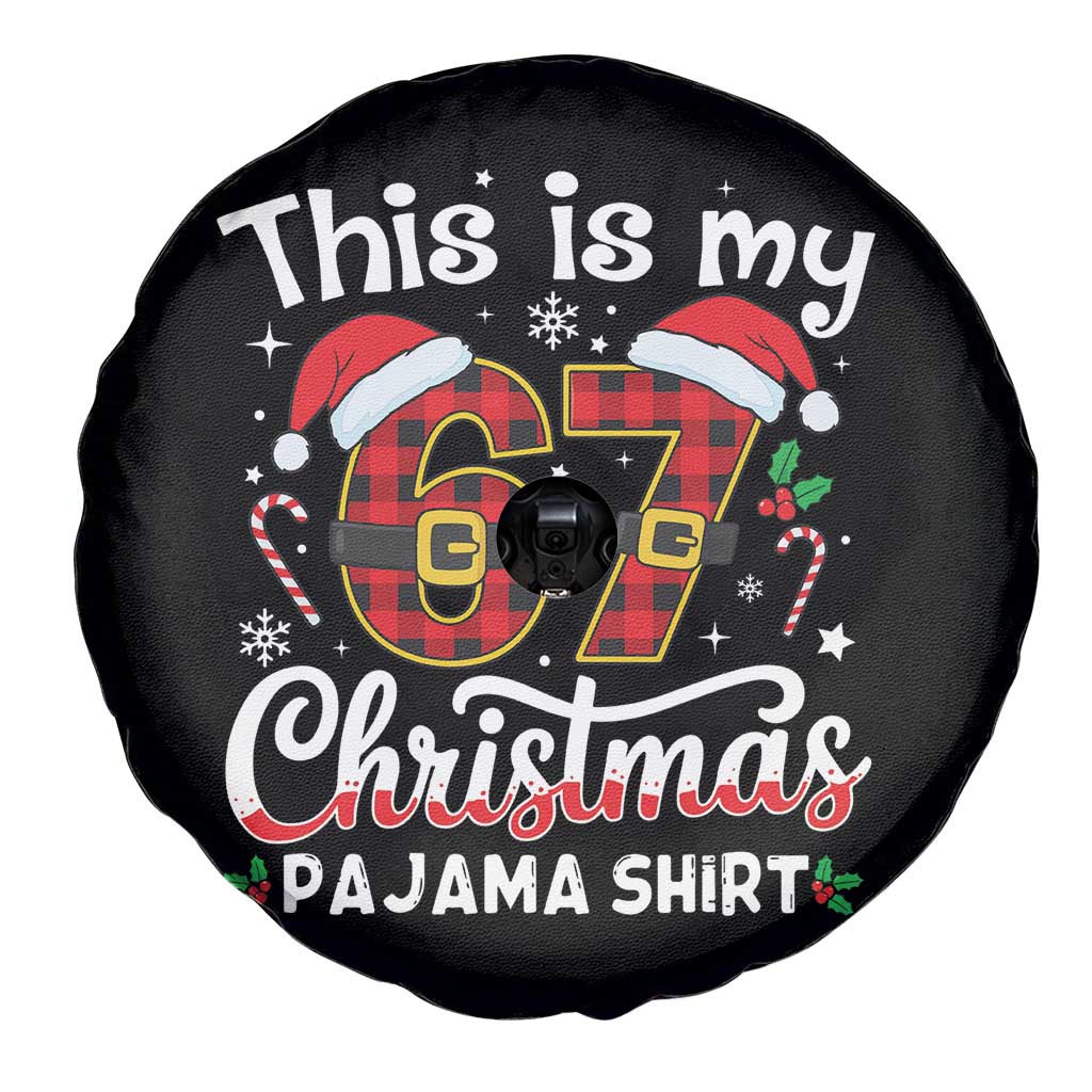 This Is My 67 Christmas Pajama Spare Tire Cover Funny Six Seven Buffalo Plaid Sleep Shirt Hot Xmas - Wonder Print Shop