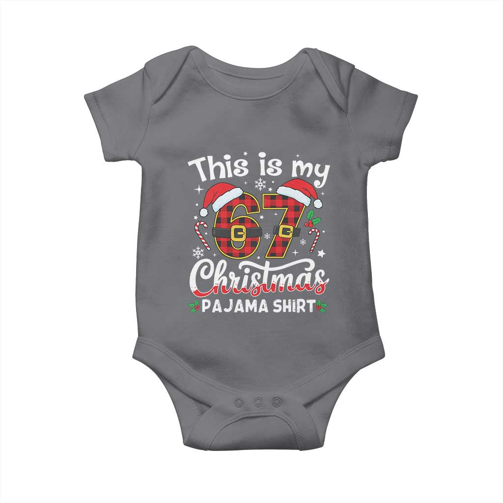This Is My 67 Christmas Pajama Baby Onesie Funny Six Seven Buffalo Plaid Sleep Shirt Hot Xmas - Wonder Print Shop