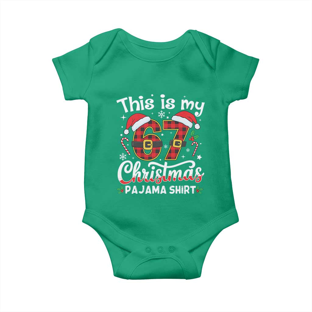 This Is My 67 Christmas Pajama Baby Onesie Funny Six Seven Buffalo Plaid Sleep Shirt Hot Xmas - Wonder Print Shop