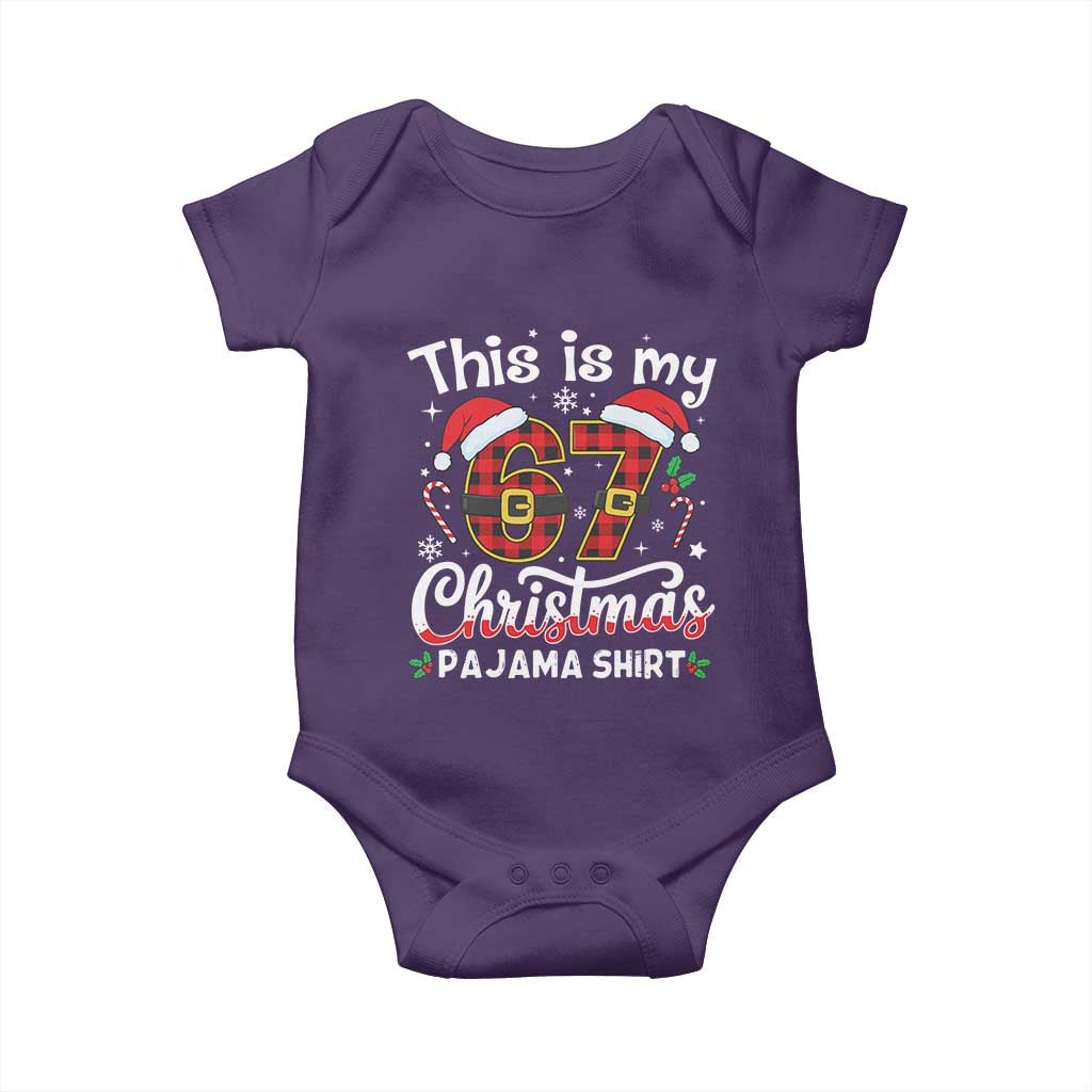 This Is My 67 Christmas Pajama Baby Onesie Funny Six Seven Buffalo Plaid Sleep Shirt Hot Xmas - Wonder Print Shop