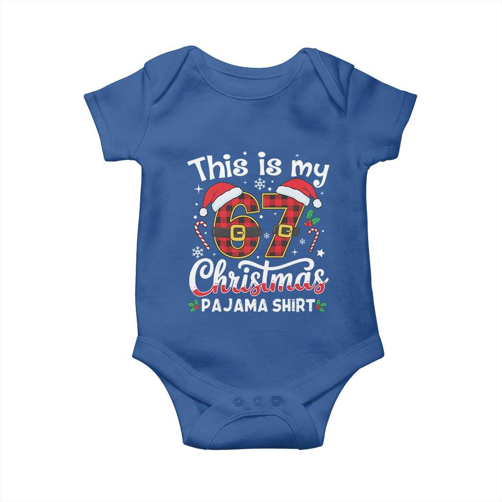 This Is My 67 Christmas Pajama Baby Onesie Funny Six Seven Buffalo Plaid Sleep Shirt Hot Xmas - Wonder Print Shop