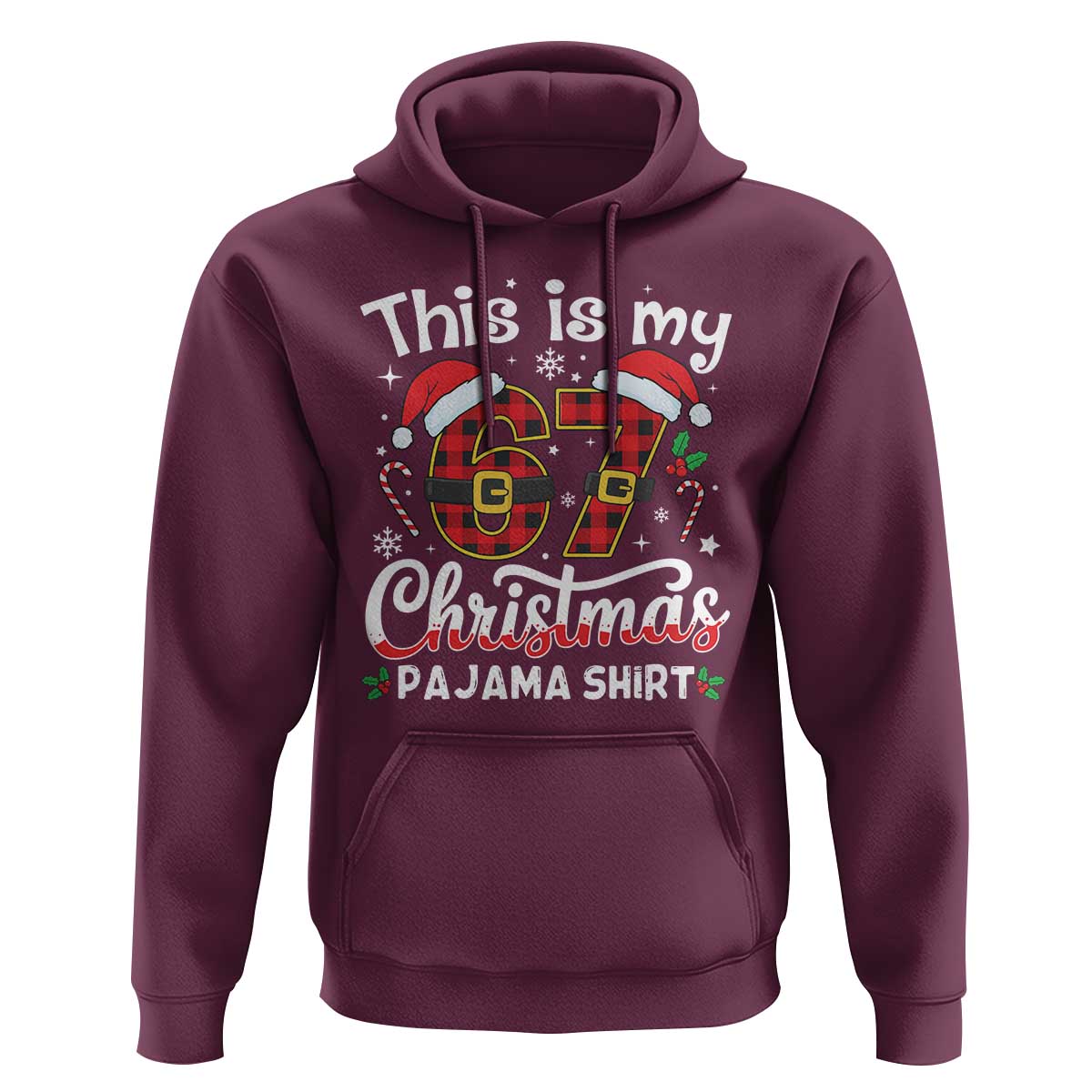 This Is My 67 Christmas Pajama Hoodie Funny Six Seven Buffalo Plaid Sleep Shirt Hot Xmas - Wonder Print Shop