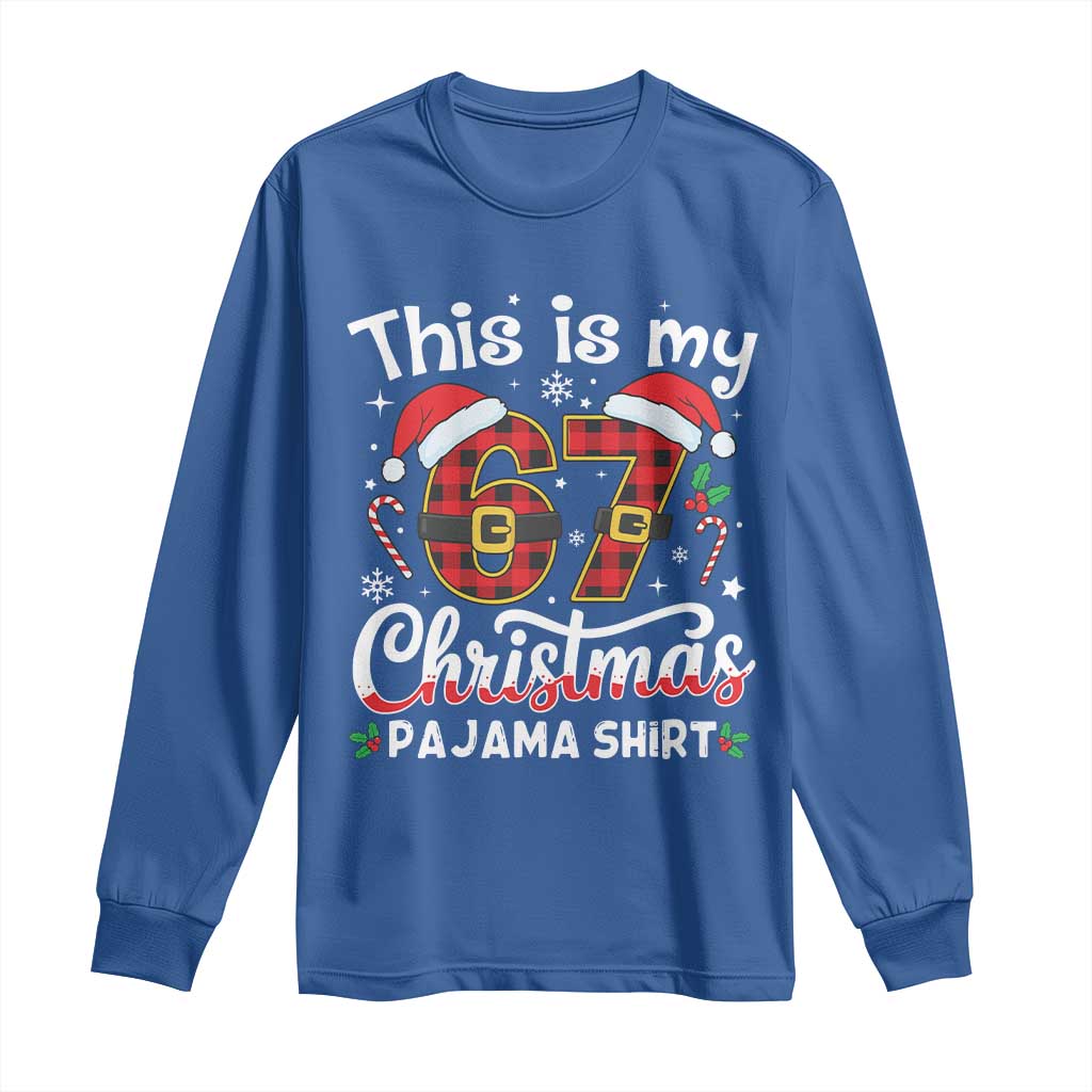 This Is My 67 Christmas Pajama Long Sleeve Shirt Funny Six Seven Buffalo Plaid Sleep Shirt Hot Xmas - Wonder Print Shop