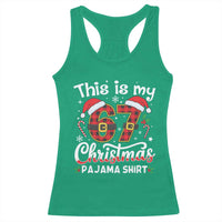 This Is My 67 Christmas Pajama Racerback Tank Top Funny Six Seven Buffalo Plaid Sleep Shirt Hot Xmas - Wonder Print Shop