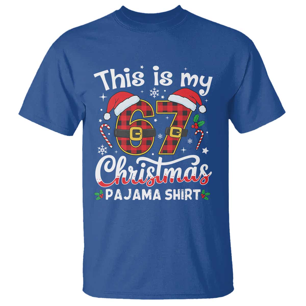 This Is My 67 Christmas Pajama T Shirt Funny Six Seven Buffalo Plaid Sleep Shirt Hot Xmas - Wonder Print Shop