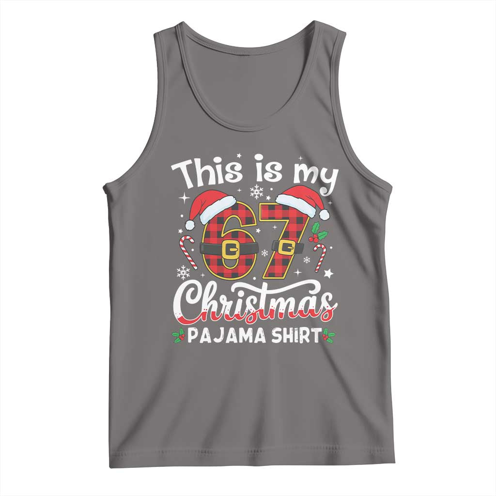 This Is My 67 Christmas Pajama Tank Top Funny Six Seven Buffalo Plaid Sleep Shirt Hot Xmas - Wonder Print Shop