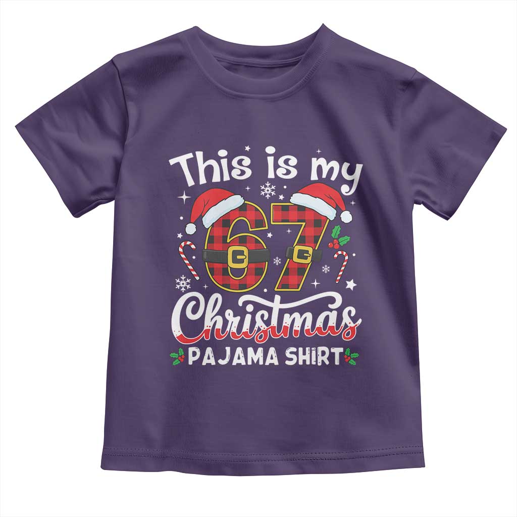 This Is My 67 Christmas Pajama Toddler T Shirt Funny Six Seven Buffalo Plaid Sleep Shirt Hot Xmas - Wonder Print Shop