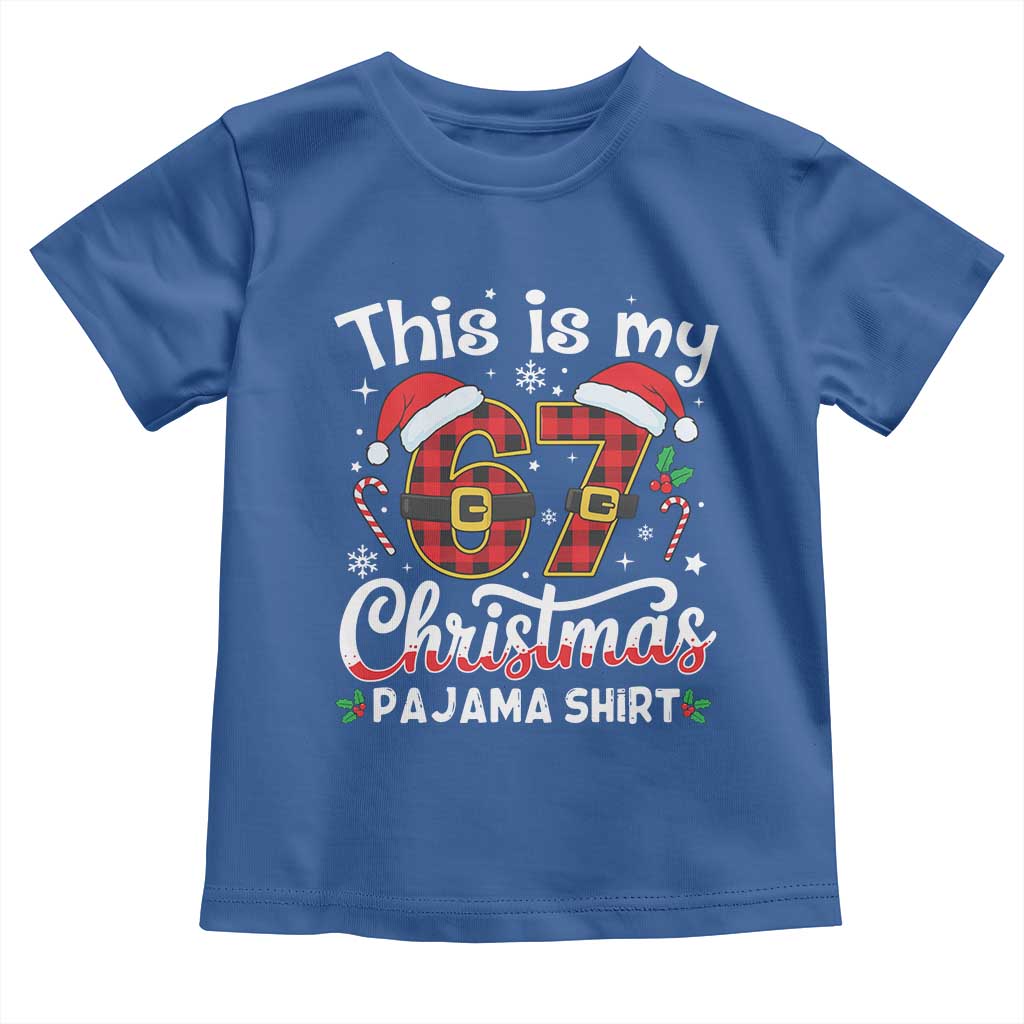 This Is My 67 Christmas Pajama Toddler T Shirt Funny Six Seven Buffalo Plaid Sleep Shirt Hot Xmas - Wonder Print Shop
