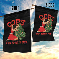 Funny Retro Christmas Pinup Girl Garden Flag Oops I Got Another Tree Vintage Pin Up Style Holiday Humor - Wonder Print Shop