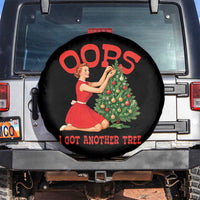 Funny Retro Christmas Pinup Girl Spare Tire Cover Oops I Got Another Tree Vintage Pin Up Style Holiday Humor - Wonder Print Shop
