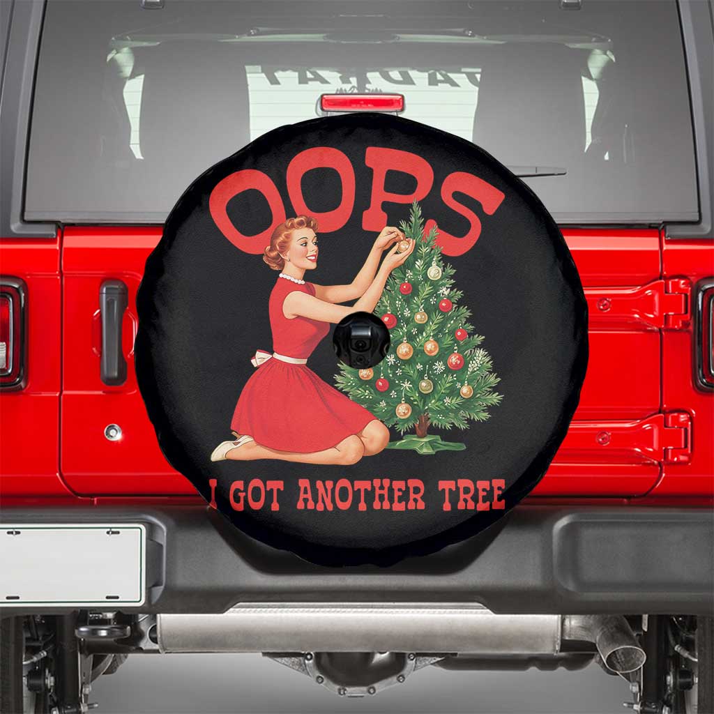 Funny Retro Christmas Pinup Girl Spare Tire Cover Oops I Got Another Tree Vintage Pin Up Style Holiday Humor - Wonder Print Shop