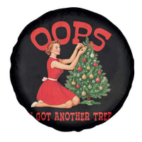 Funny Retro Christmas Pinup Girl Spare Tire Cover Oops I Got Another Tree Vintage Pin Up Style Holiday Humor - Wonder Print Shop