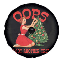 Funny Retro Christmas Pinup Girl Spare Tire Cover Oops I Got Another Tree Vintage Pin Up Style Holiday Humor - Wonder Print Shop
