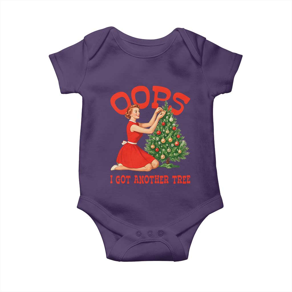 Funny Retro Christmas Pinup Girl Baby Onesie Oops I Got Another Tree Vintage Pin Up Style Holiday Humor - Wonder Print Shop