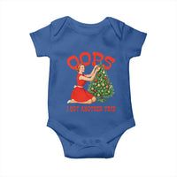 Funny Retro Christmas Pinup Girl Baby Onesie Oops I Got Another Tree Vintage Pin Up Style Holiday Humor - Wonder Print Shop