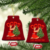 Funny Retro Christmas Pinup Girl Ceramic Ornament Oops I Got Another Tree Vintage Pin Up Style Holiday Humor - Wonder Print Shop